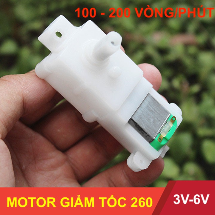 Motor giảm tốc mini dùng động cơ 260 cực mạnh 3V - 6V tốc độ 100 - 200 vòng - LK0209