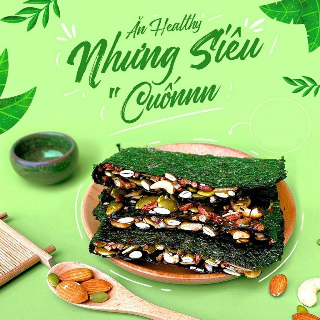 Rong biển kẹp hạt dinh dưỡng 3 Miền Food hũ 200g loại 1, ăn vặt healthy, giảm cân, Eatclean,cho gymer