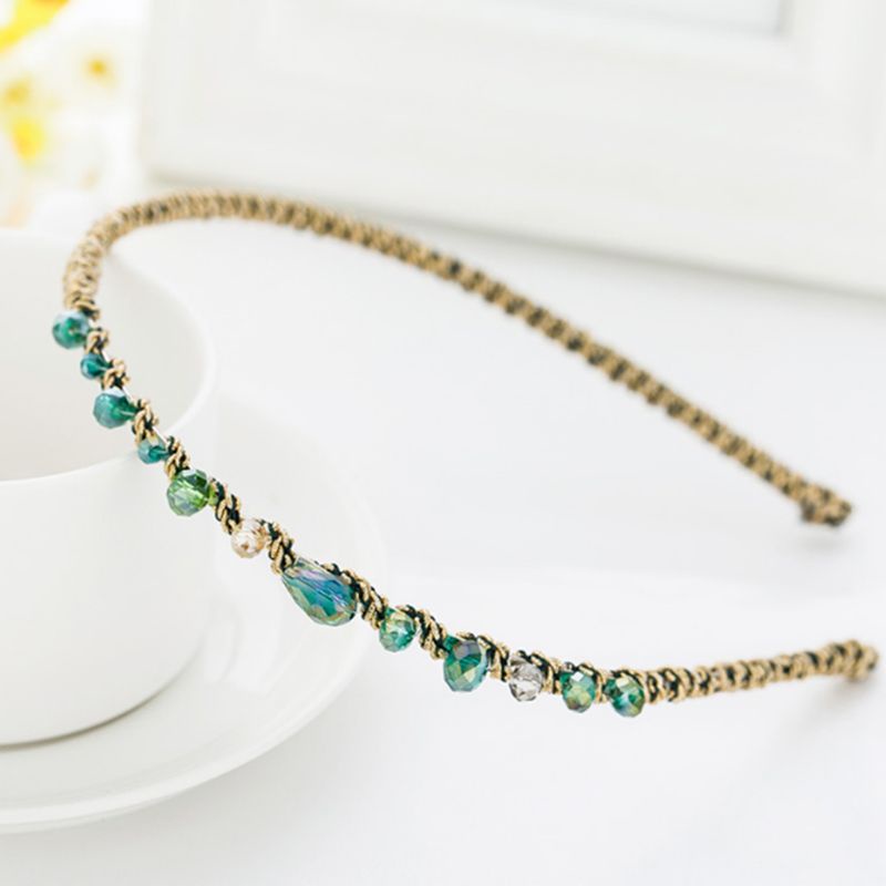 Băng đô cài tóc đính đá kim cương giả nhiều màu sắc phong cách Hàn Quốc sang trọng cho nữ