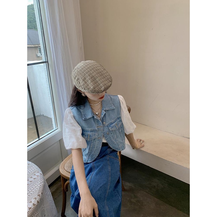 Áo khoác Denim không tay thời trang mùa hè hàn quốc dành cho nữ | BigBuy360 - bigbuy360.vn