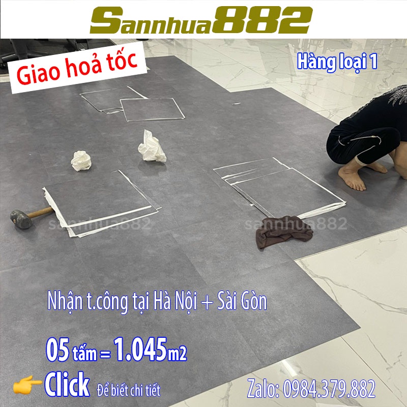 Sàn nhựa vân xi măng bê tông chất đẹp hàng loại 1