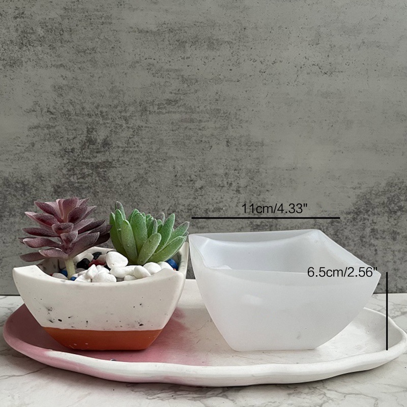 Khuôn Silicone Làm Chậu Cây Sen Đá