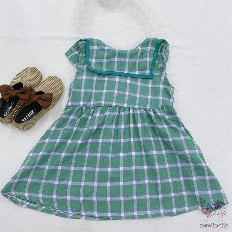 Đầm Bé Gái Sọc Ca Rô Xinh Xắn Đáng Yêu
