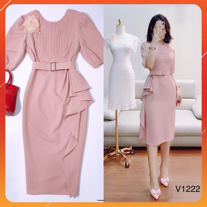 Đầm thiết kế đai eo thanh lịch V1222 - ChatFashion.vn shop kèm ảnh thật - HÀNG THIẾT KẾ