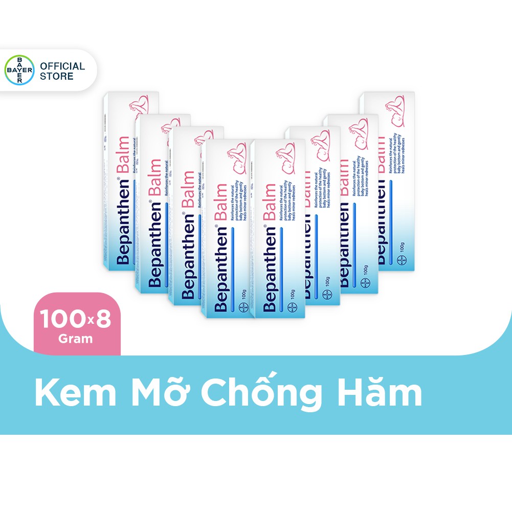 Combo 8 Kem chống hăm Bepanthen Balm dạng kem mỡ 100g/tuýp