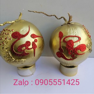 Dừa thư pháp Tài lộc. Dừa chưng TẾT. Quà biếu tết. Quà tặng tết. Trang trí thờ cúng ngày tết