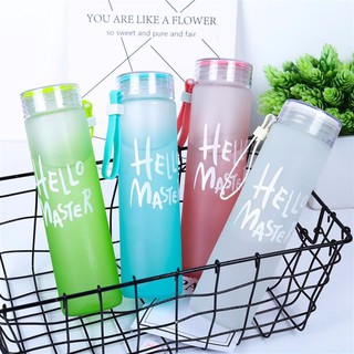 Bình nước thủy tinh hello master chai to 450ml