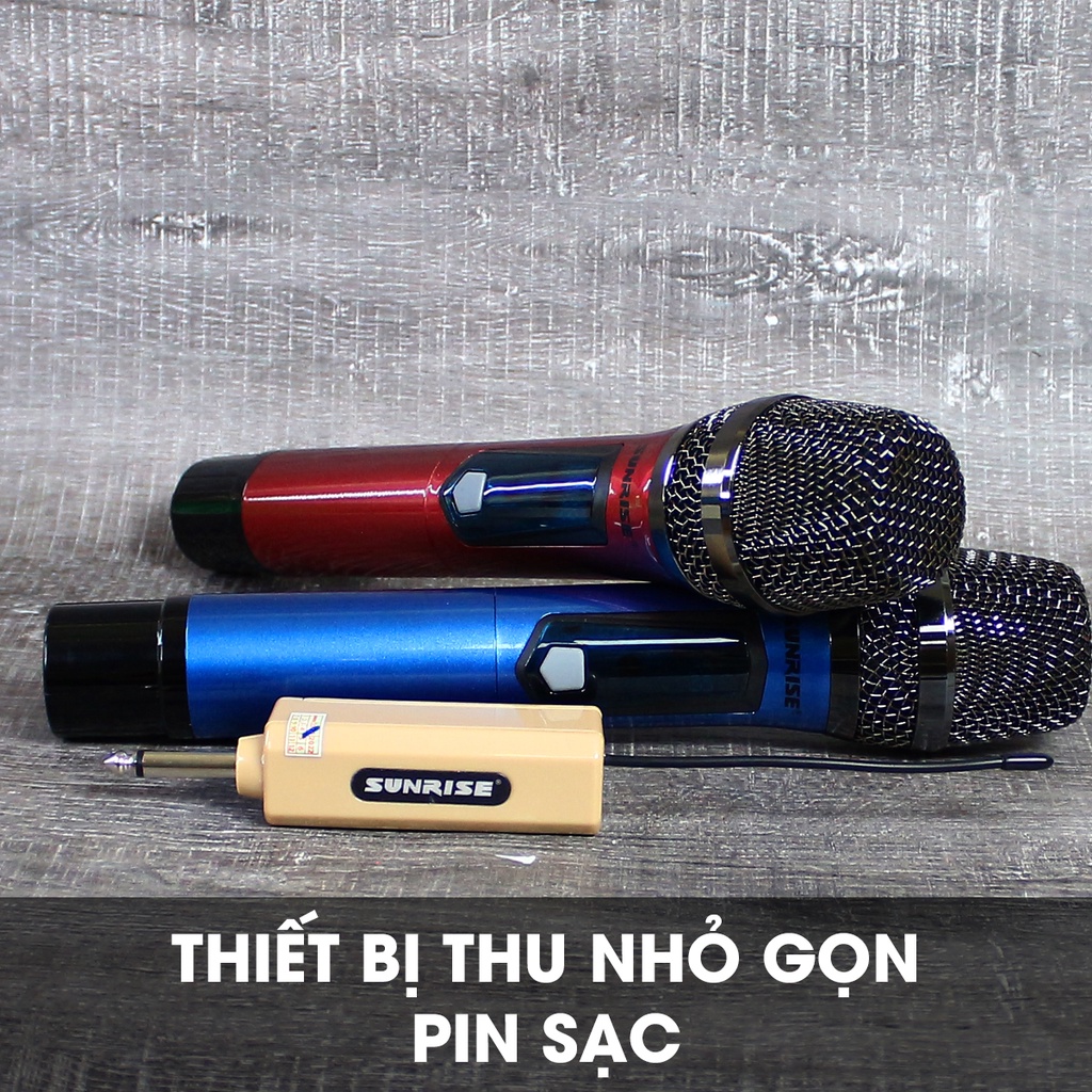 Micro đa năng karaoke Sunrise SM5, mic không dây sóng UHF chống hú, độ nhạy cao, chuyên sử dụng cho loa kéo, amply