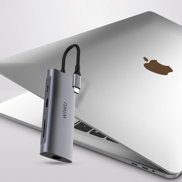 Bộ Hub Chia Cổng USB Type C Đa Năng 8 in 1 WiWU Alpha 831 Cho Macbook, Laptop, Ipad