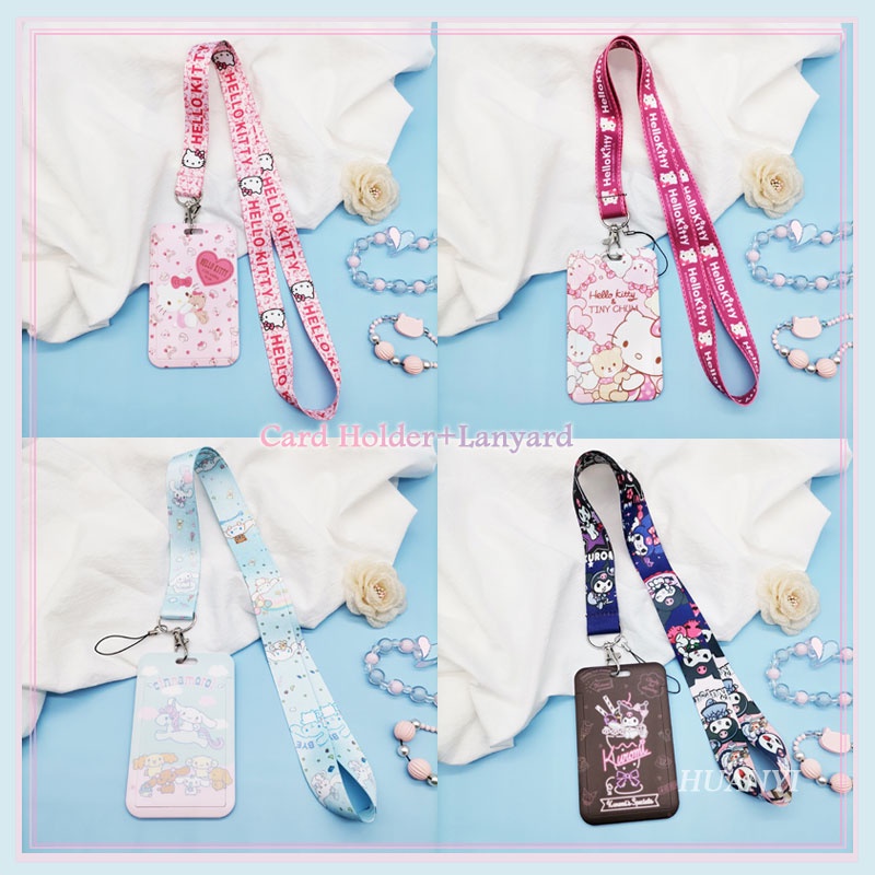 Dây Đeo Cổ 4 Kiểu Dáng hello kitty kuromi cinnamoroll Có Móc Khóa Đựng Thẻ id Bằng Nhựa
