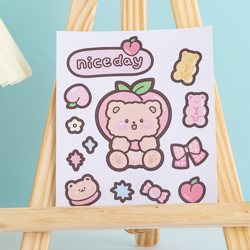 Hình dán trang trí cốc nước cách nhiệt hình động vật dễ thương