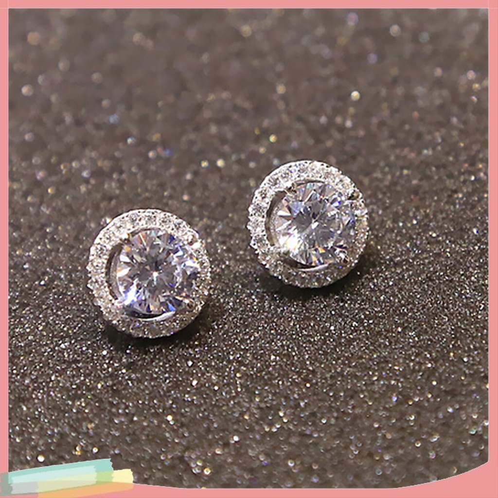 Bông Tai Mạ Bạc Đính Đá Zircon Thời Trang Dành Cho Nữ