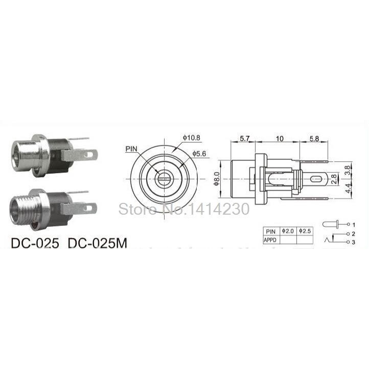 Set 10 Ổ Cắm Điện Dc-025M Dc-021 / 025 5.5-2.1mm 5.5x2.1 Dc | BigBuy360 - bigbuy360.vn