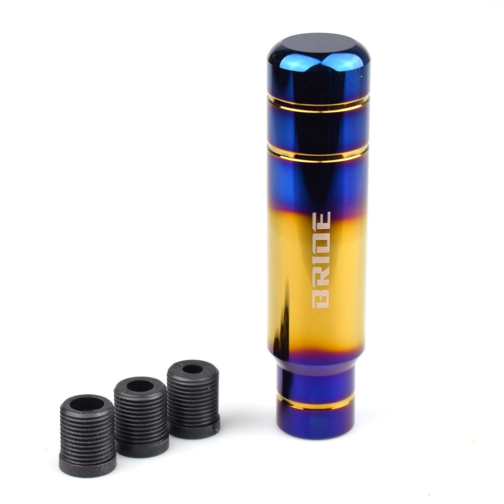 Cần Gạt Số Xe Hơi Bằng Nhôm 13CM Thông Dụng Màu Xanh Dương In Chữ Bride / NOS Burn