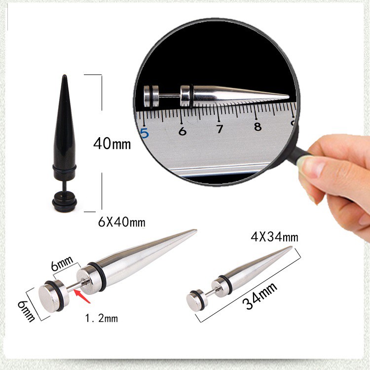 Khuyên Tai Titan Đinh Dài, Khuyên Tai Nam Ngầu (1 Chiếc)