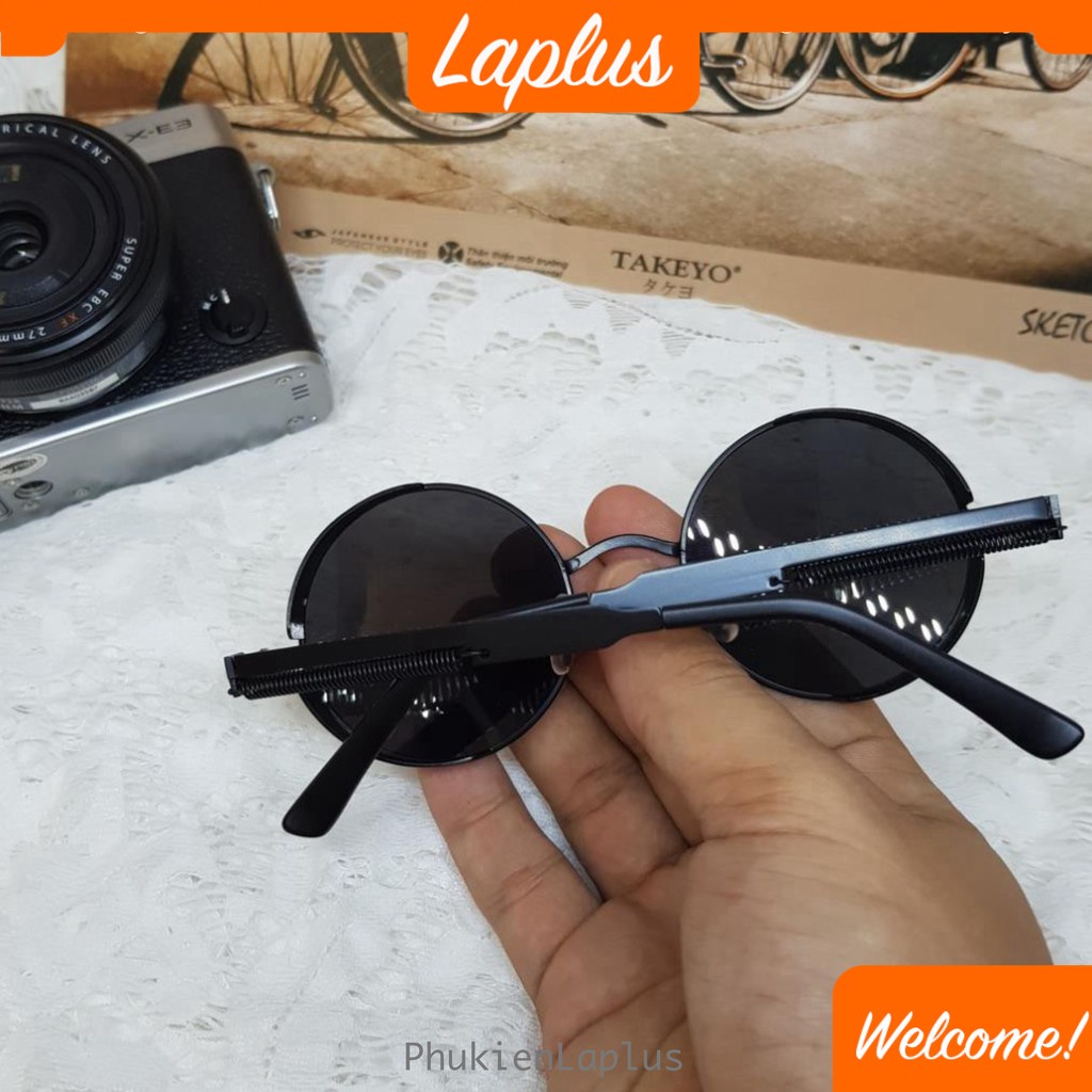 Kính thầy bói cao cấp Vintage tròn - Tặng kèm hộp đựng khăn lau