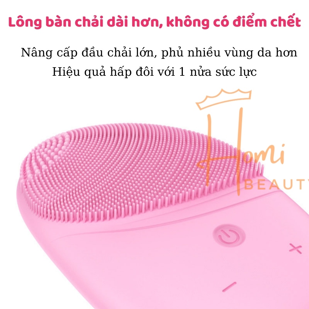 Máy Rửa Mặt HOMIKA Chống Thấm Nước Cầm Tay Mini Chính Hãng Giá Rẻ Silicon Cao Cấp Kết Hợp Massage Mặt