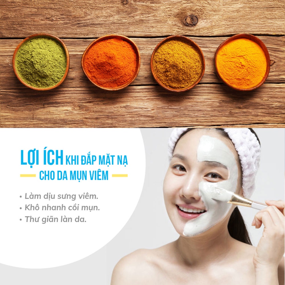 Combo 10 loại bột cho da mun nguyên chất (Dưỡng da, ngăn ngừa mun, cấp ẩm, chống lão hóa) - Thảo Dược Hạnh Nguyên