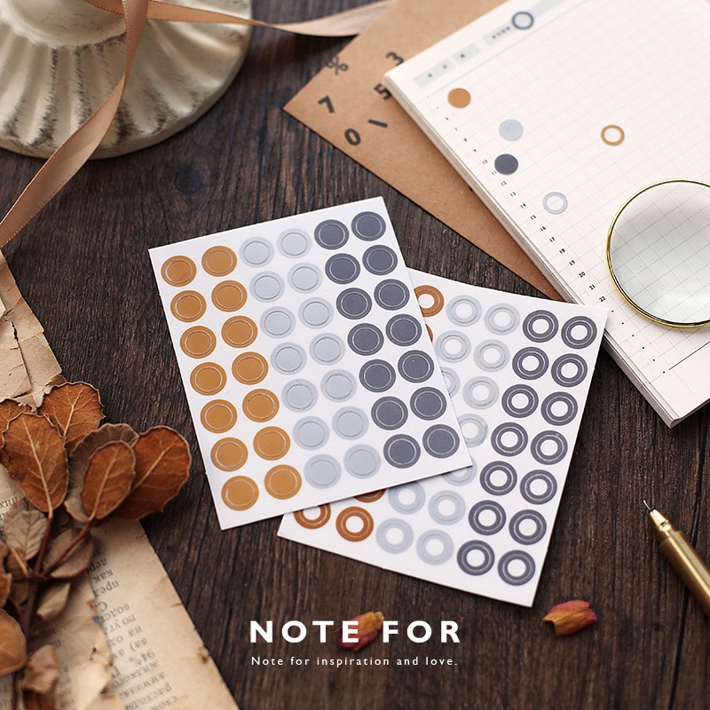 Hình dán trang trí Dot sticker Notefor Deco 75mm x 95mm