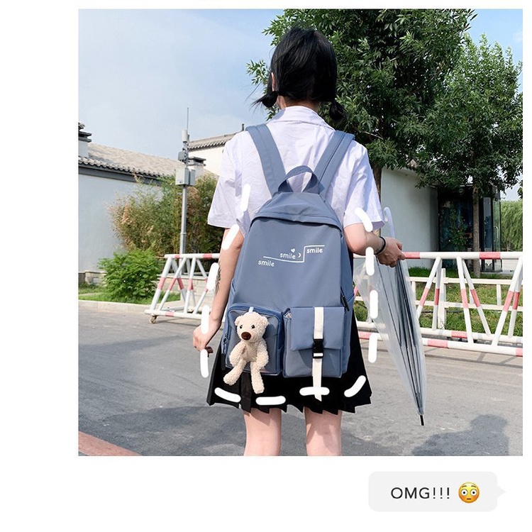 Ba lô ulzzang màu trơn phong cách đơn giản, cặp đi học cho học sinh sinh viên thời trang unisex R5513