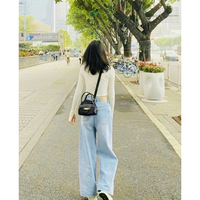 TNS - Túi xách nữ Pumia prime Classics Mini grip bag-trắng chữ hồng