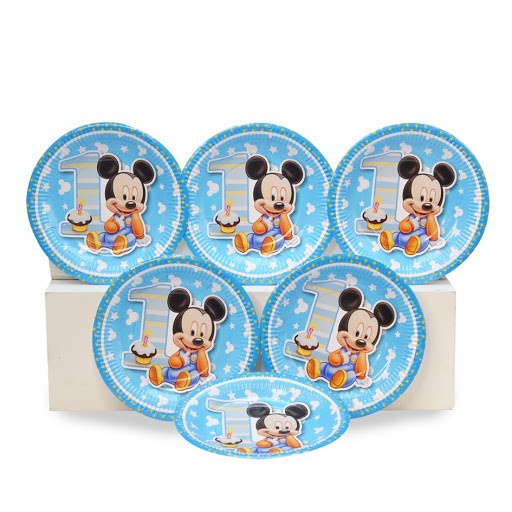 Đĩa Giấy  Phụ Kiện Trang Trí Sinh Nhật, Dĩa Giấy Sinh Nhật Trang Trí Bàn Tiệc Cho Bé