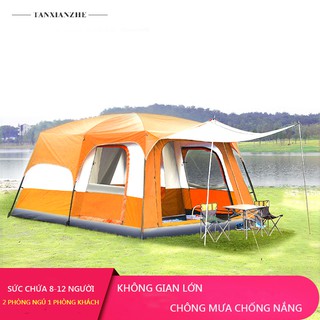 Lều cắm trại lều bạt lều vải cỡ lớn 8-10 người chống nước chống gió không gian lớn như phòng khách lều picnic  cắm trại