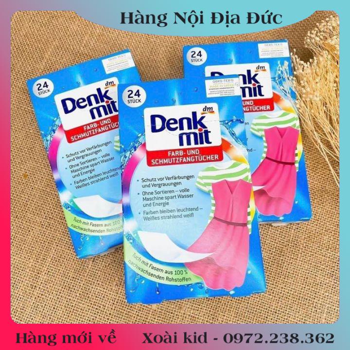 [auth] Giấy hút màu và chống phai màu quần áo DENKMIT 24 tờ- Nội địa Đức Đủ Bill [Hot]