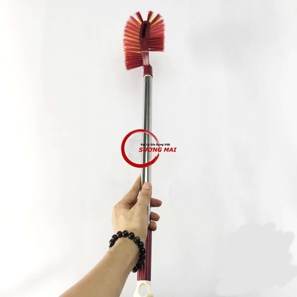 [Giá Sỉ] Chà - Cọ Bồn Cầu 2 Mặt Cán Inox, Nhà Vệ Sinh, Toilet