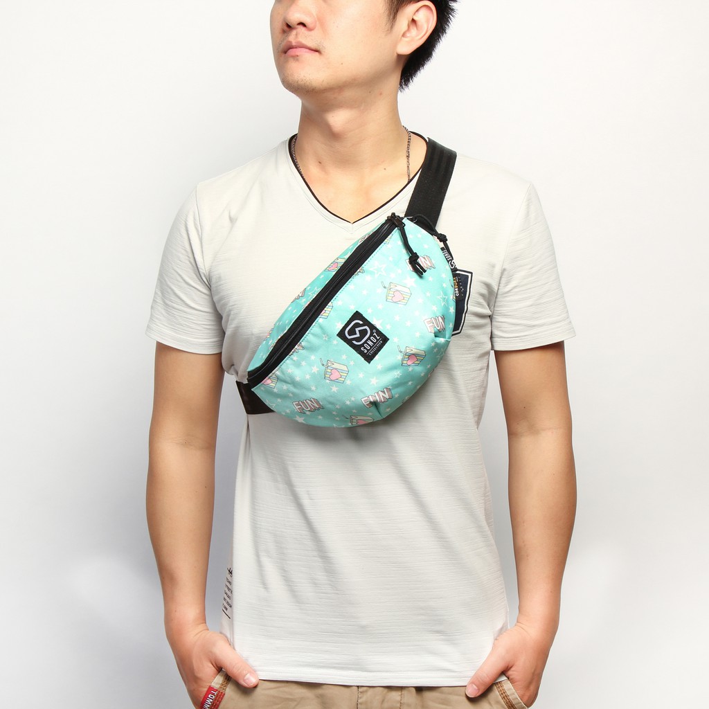 Túi Đeo Ngực SONOZ LE BOOM WAIST BAG COEURBLEU2118 / Xanh ngọc hình sao