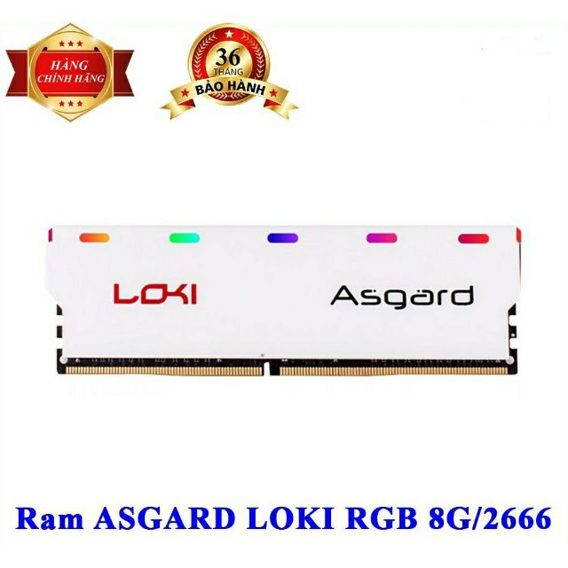 RAM ASGARD LOKI DDR4 8GB Bus 2666 RGB BH 3 năm