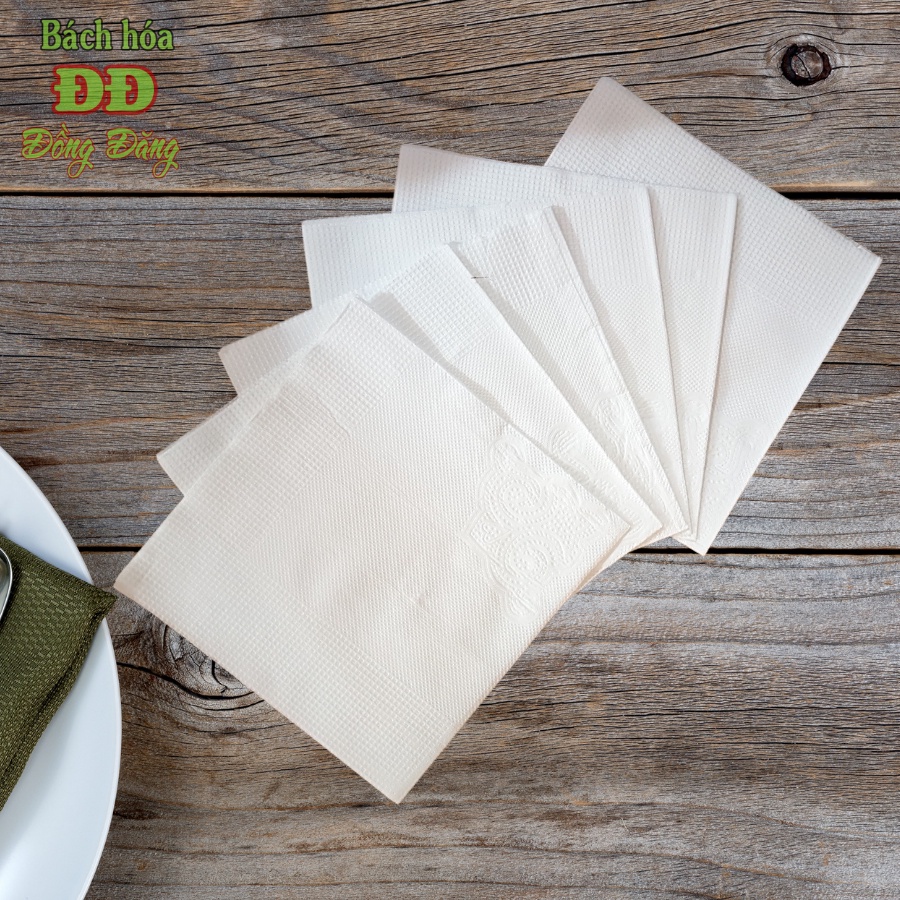 Khăn giấy ăn vuông nhỏ cao cấp NK24 2 lớp có ép hoa văn rất đẹp, khăn giấy ăn Napkin nhỏ (100 tờ/ gói) - 24x24cm
