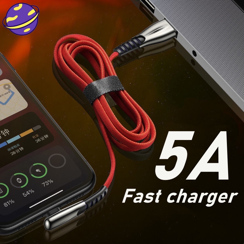 Dây cáp sạc nhanh bện nylon 5A cho IPhone Micro USB Type-C