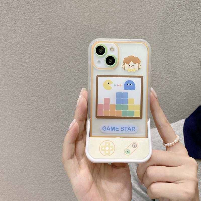 Ốp Điện Thoại TPU Dẻo Họa Tiết Máy Chơi Game Kèm Giá Đỡ Cho iPhone 13 12 11 Pro Promax 7 8 Plus X XR XSMax