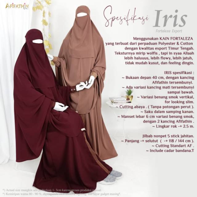 Bộ Gamis Set Iris By Afifathin Chất Lượng Cao