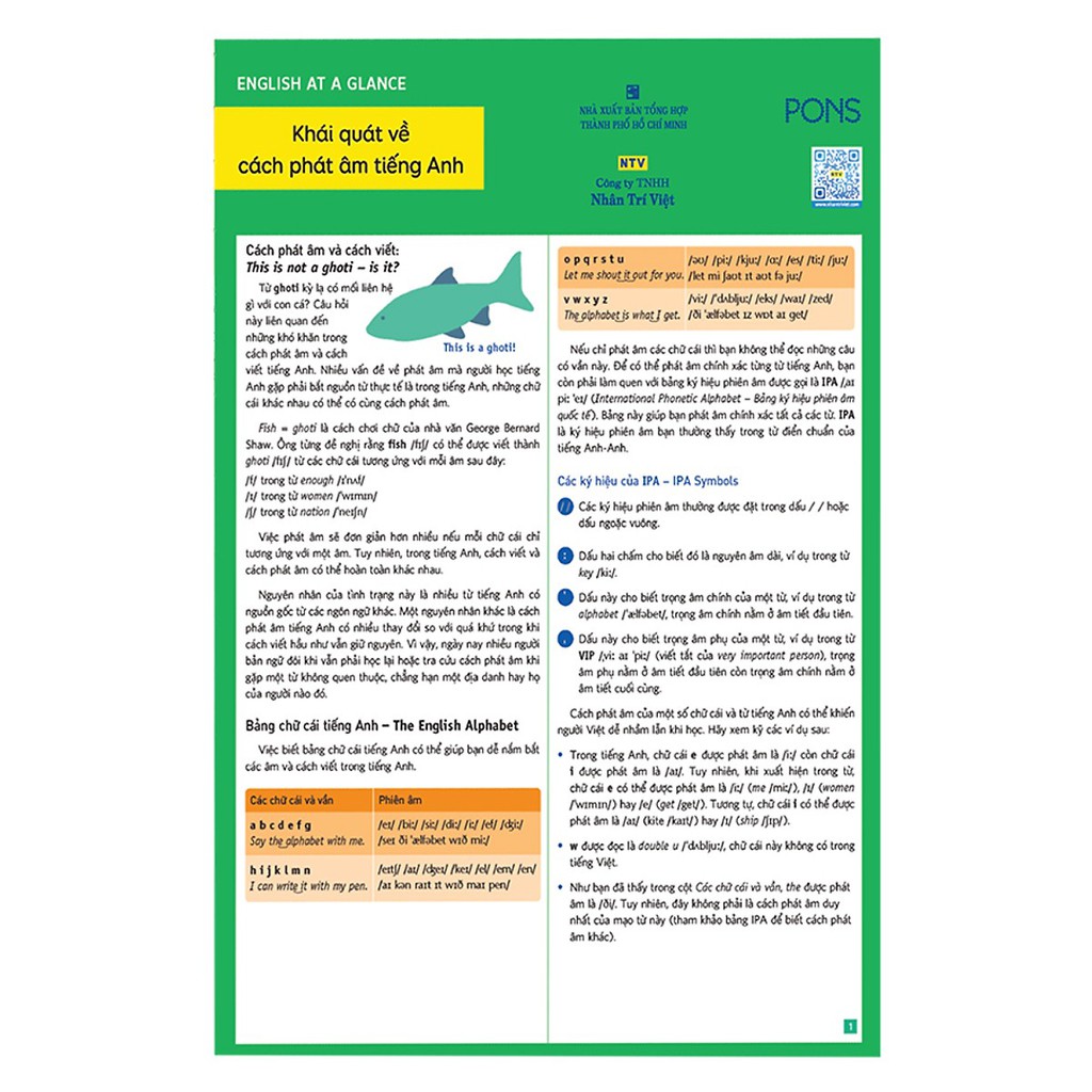 Sách - English At A Glance – Khái Quát Về Cách Phát Âm Tiếng Anh