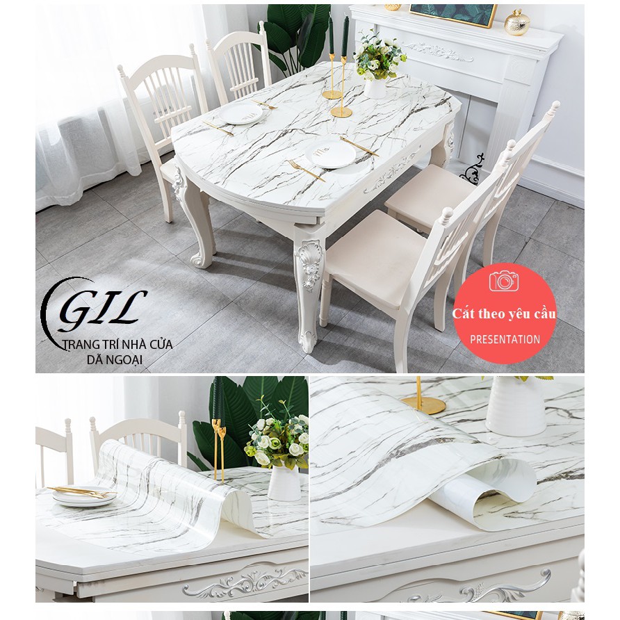 Khăn trải bàn PVC chống thấm hoa văn đá