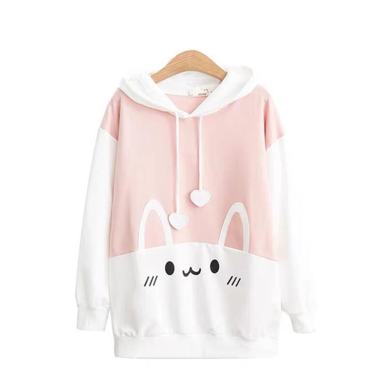 Áo Hoodie Nữ Hoạt Hình Dễ Thương, Áo Khoác Hoodie Chui Trùm Đầu Chất Vải Nỉ Poly  WAH069