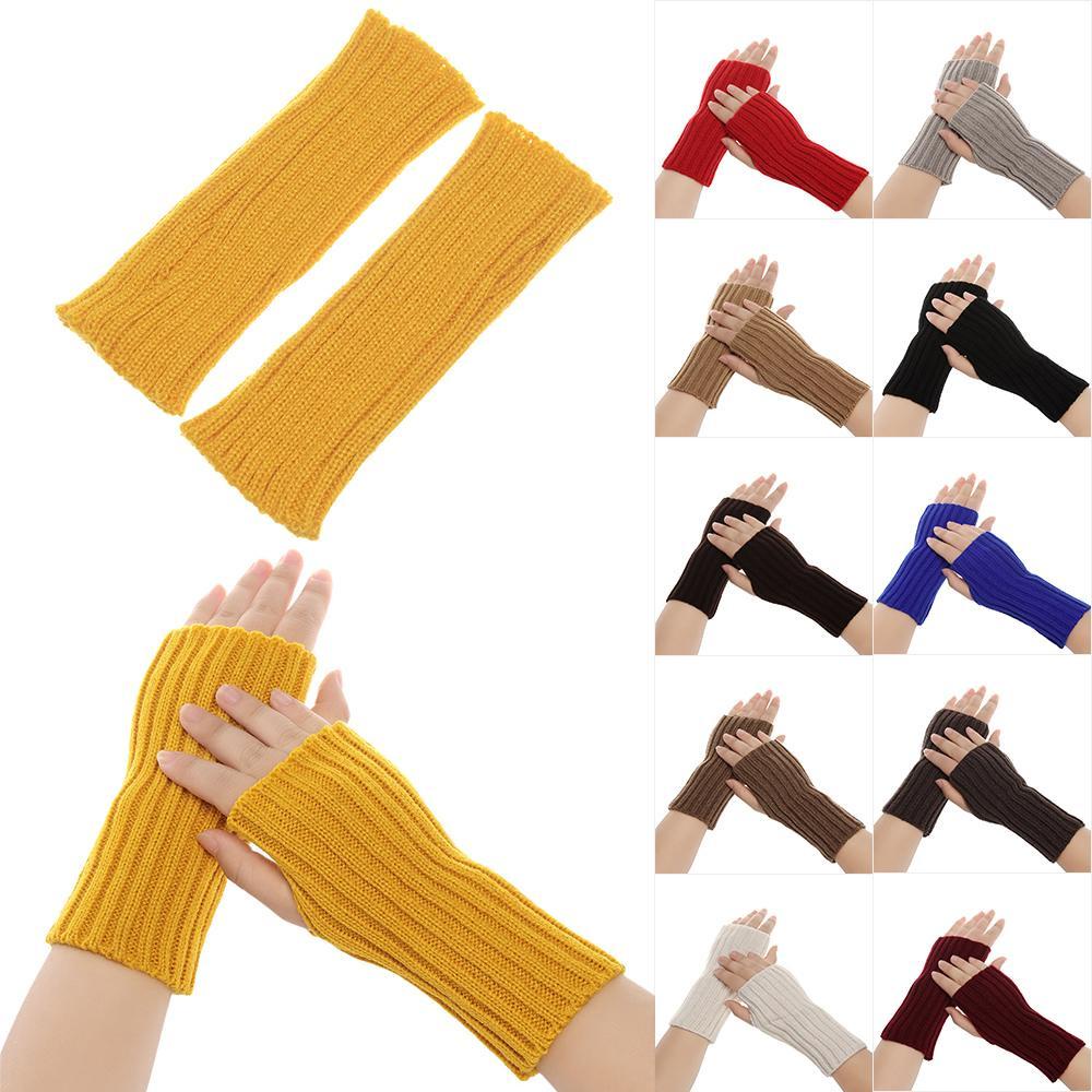 Găng Tay Len Dài Co Giãn Mềm Mại Dày Dặn Ấm Áp