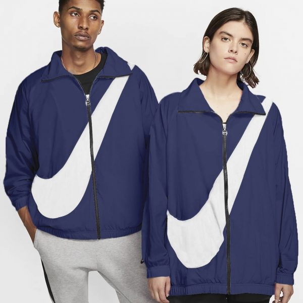 [CHÍNH_HÃNG] ÁO KHOÁC NIKE BIG SWOOSH WOVEN STAND COLLAR - XANH DƯƠNG