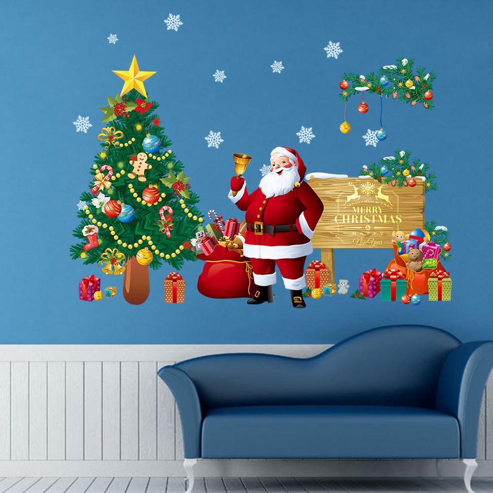 🎍🎍Tranh decal dán tường GIÁNG SINH, NOEL trang trí phòng khách, cửa hàng - Decal dán tường noel