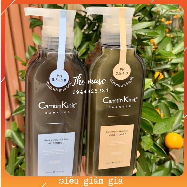 CAMTIN KINIT - CẶP DẦU GỘI DẦU XẢ DƯỠNG ẨM DƯỠNG SINH PHỤC HỒI TÓC SIÊU MỀM MƯỢT 6in1 CAMTIN KINIT 500-750ml