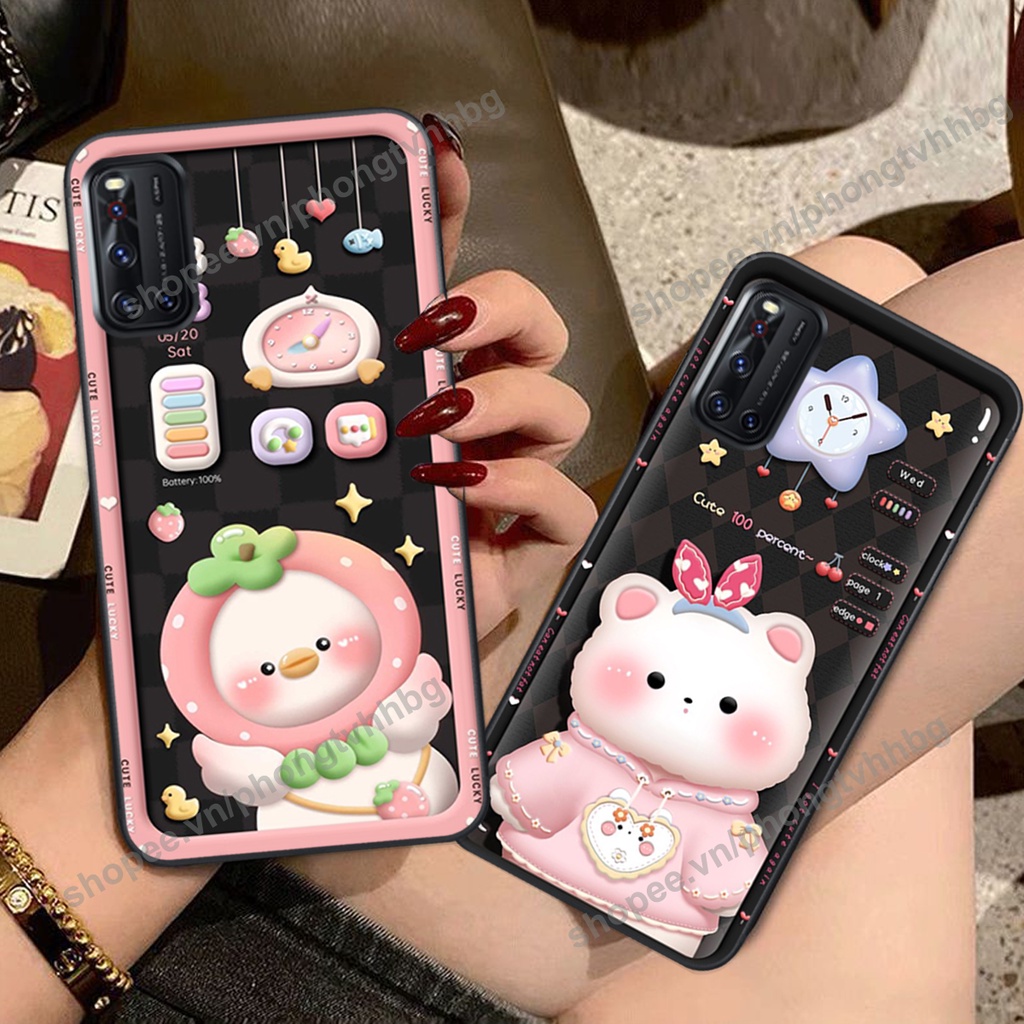 Ốp lưng Vivo V17 Pro / V19 gấu,thỏ trắng , đồng hồ dễ thương cute cực đẹp
