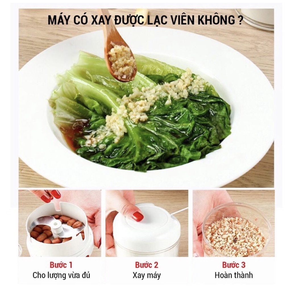 Máy Xay Tỏi Mini Cầm Tay Đa Năng (kéo Tay)