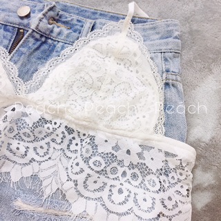 Áo bralette - Crop ren trắng (Tặng kèm mút)