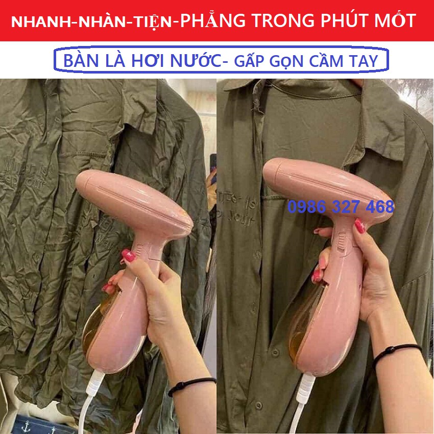 [BH 12th] Bàn ủi, Bàn là hơi nước cầm tay gấp gọn Sokany