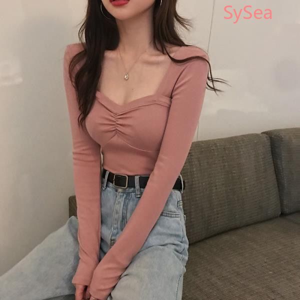 Autumn Women's Fashion Slim Long Sleeve Knit Shirt