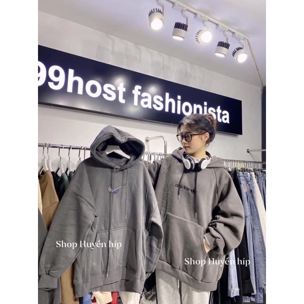 Hoodies nỉ thêu adii-dassss dày dặn from tay bồng unisex