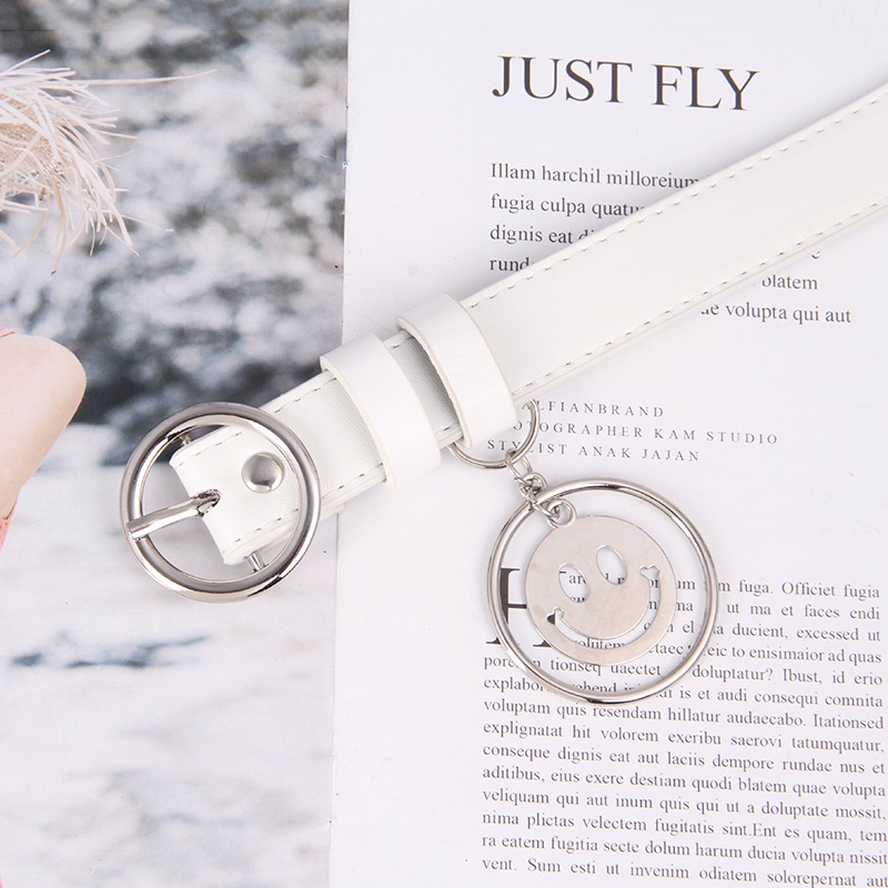 Thắt Lưng Khóa Hình Mặt Cười Đơn Giản Thời Trang Hàn Quốc Dành Cho Nữ