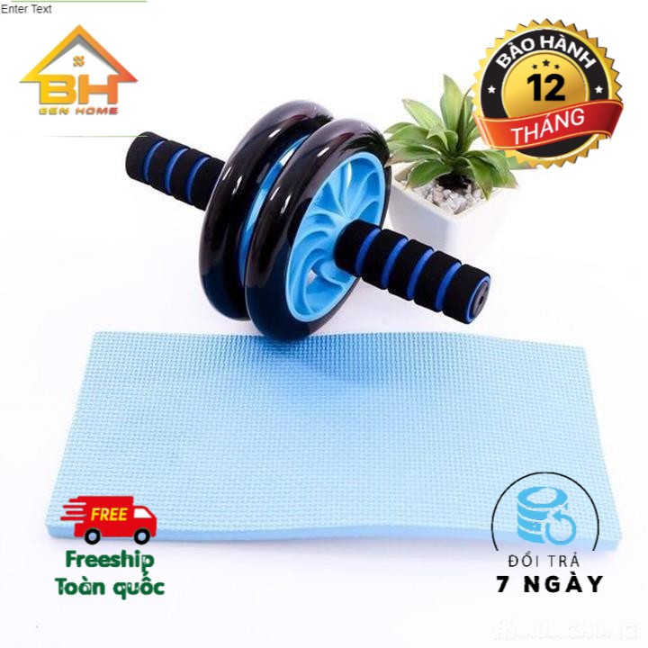 Con lăn dụng cụ máy tập cơ bụng gym nam nữ tay vai thể hình dục tại nhà tặng kèm thảm